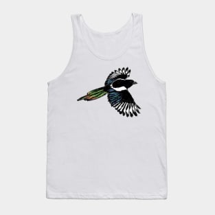 Artwork of an Eurasian Magpie in Flight I Tank Top